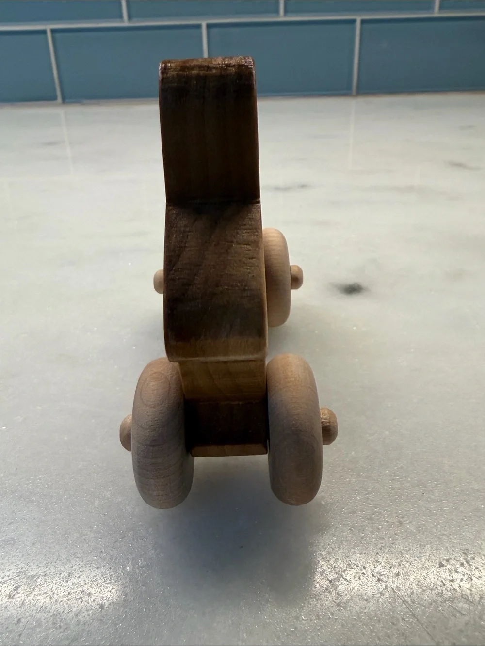 Wooden Rolling Bunny Rabbit Push Toy Handmade Style Wood Wheels Nursery Decor